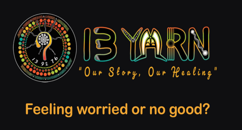 13yarn logo and image saying feeling worried or no good?