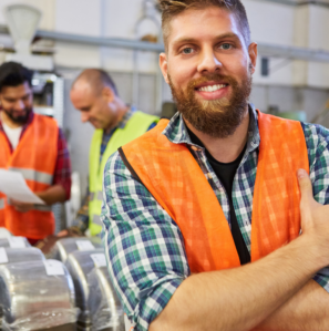 Identify your strengths - Tursa employment. picture of guy in warehouse smiling