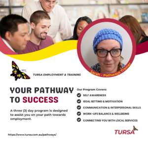Your Pathway To Success picture of trainer Sara and information of the training program